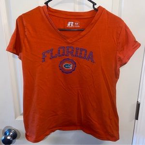 Russell Athletics womens t shirt Florida Gators medium 8-10 orange.